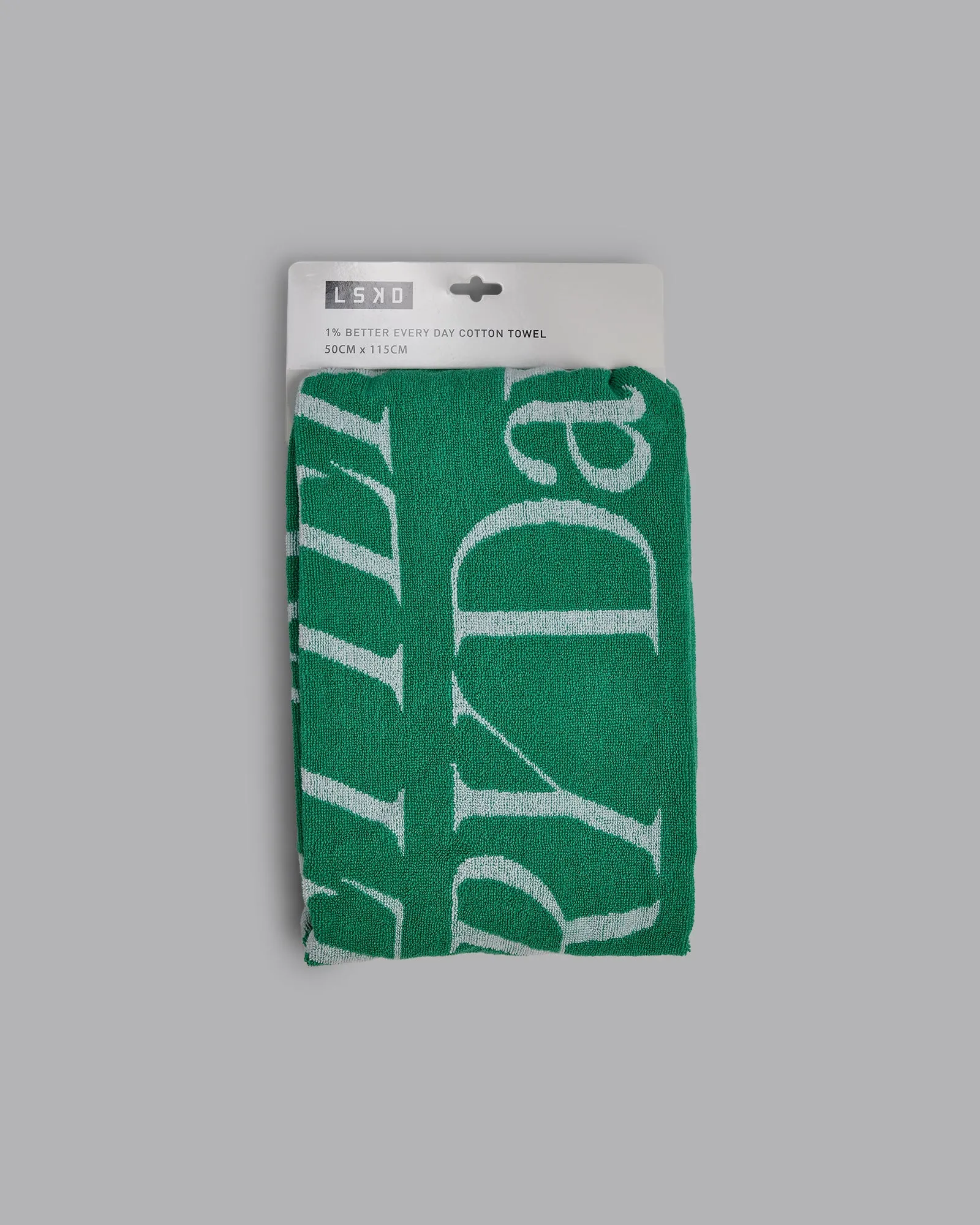 1% Better Every Day Cotton Towel 50x115cm - Mystic Green-White