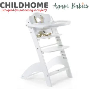 [1 yr local warranty] Childhome Lambda 3 Baby High Chair   Feeding Tray - White