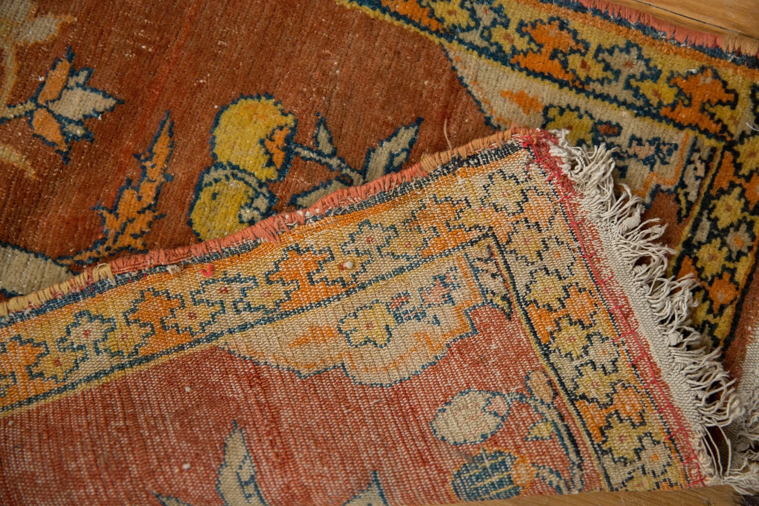 1.5x2 Antique Fine Tabriz Sennehbaft Square Rug Mat