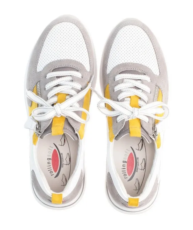 '46.918.40' women's walking rolling sneaker - White yellow mix
