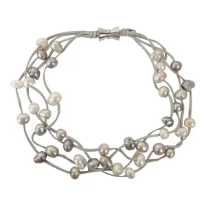 602-09-01 | FAWN SUEDE 4-STRAND MULTI PEARL NECKLACE