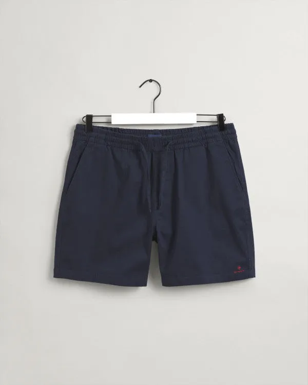 Allister Drawstring Logo Shorts -Marine
