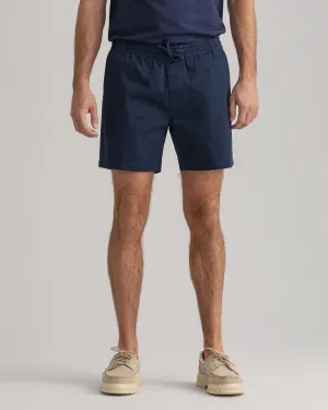 Allister Drawstring Logo Shorts -Marine