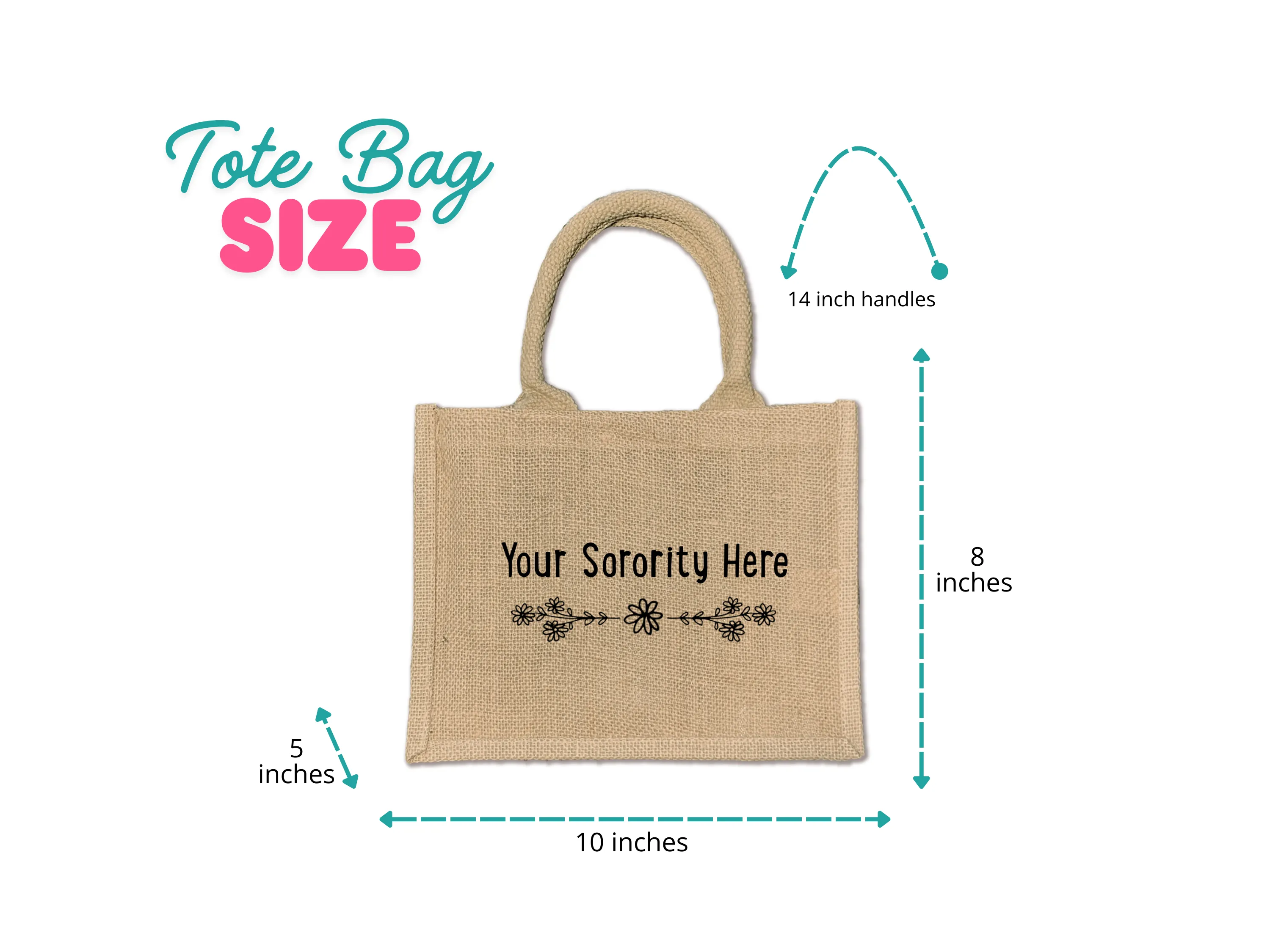 Alpha Gamma Delta Floral Burlap Sorority Tote Bag – Perfect for Greek Life and College