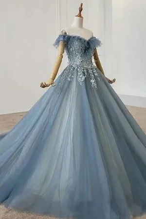 Anneprom Chic A-line V neck Long Prom Dresses Evening Dress APP0430