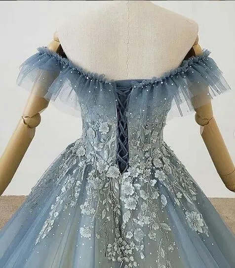 Anneprom Chic A-line V neck Long Prom Dresses Evening Dress APP0430