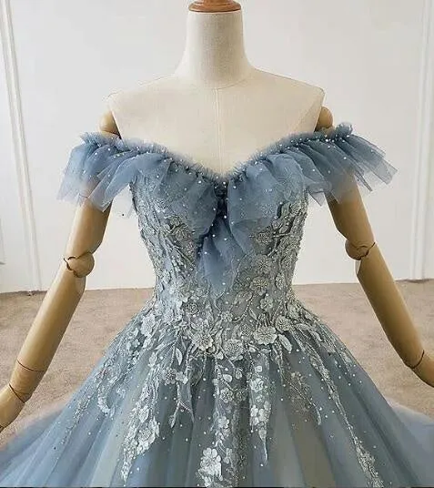 Anneprom Chic A-line V neck Long Prom Dresses Evening Dress APP0430
