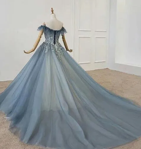 Anneprom Chic A-line V neck Long Prom Dresses Evening Dress APP0430