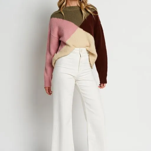 APERO Vivienne Knit Jumper - Cream, Green, Pink, Brown