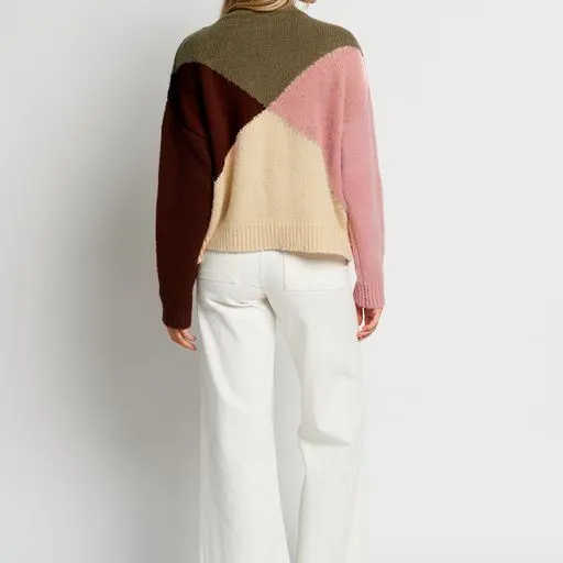 APERO Vivienne Knit Jumper - Cream, Green, Pink, Brown