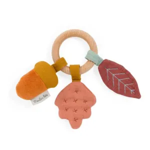Apres la pluie Wooden oak tree ring rattle