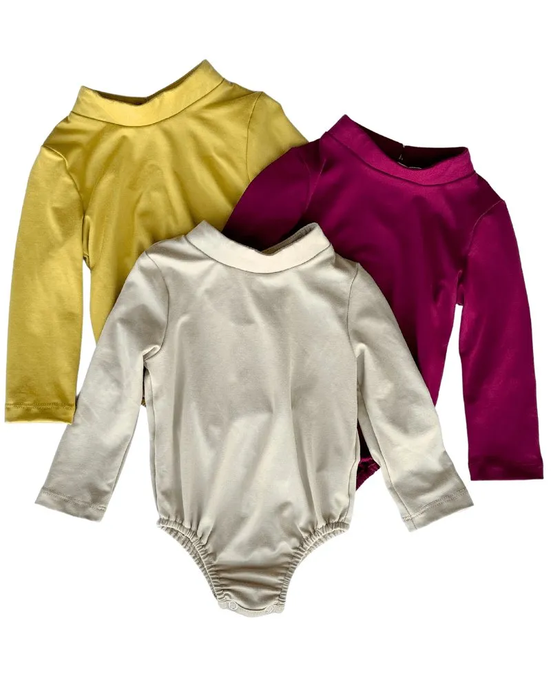 Aspen Mock Turtleneck Leotard - Mustard