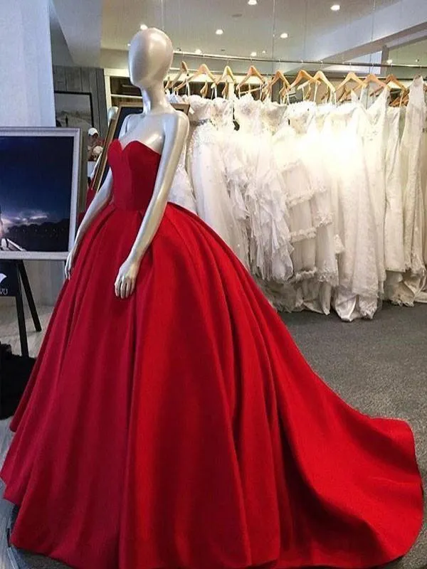 Ball Gown Sweetheart Burgundy Dark Navy Chic Prom Dress TP0991