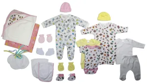 Bambini Newborn Baby Girl 19 Pc Layette Baby Shower Gift Set(NB)