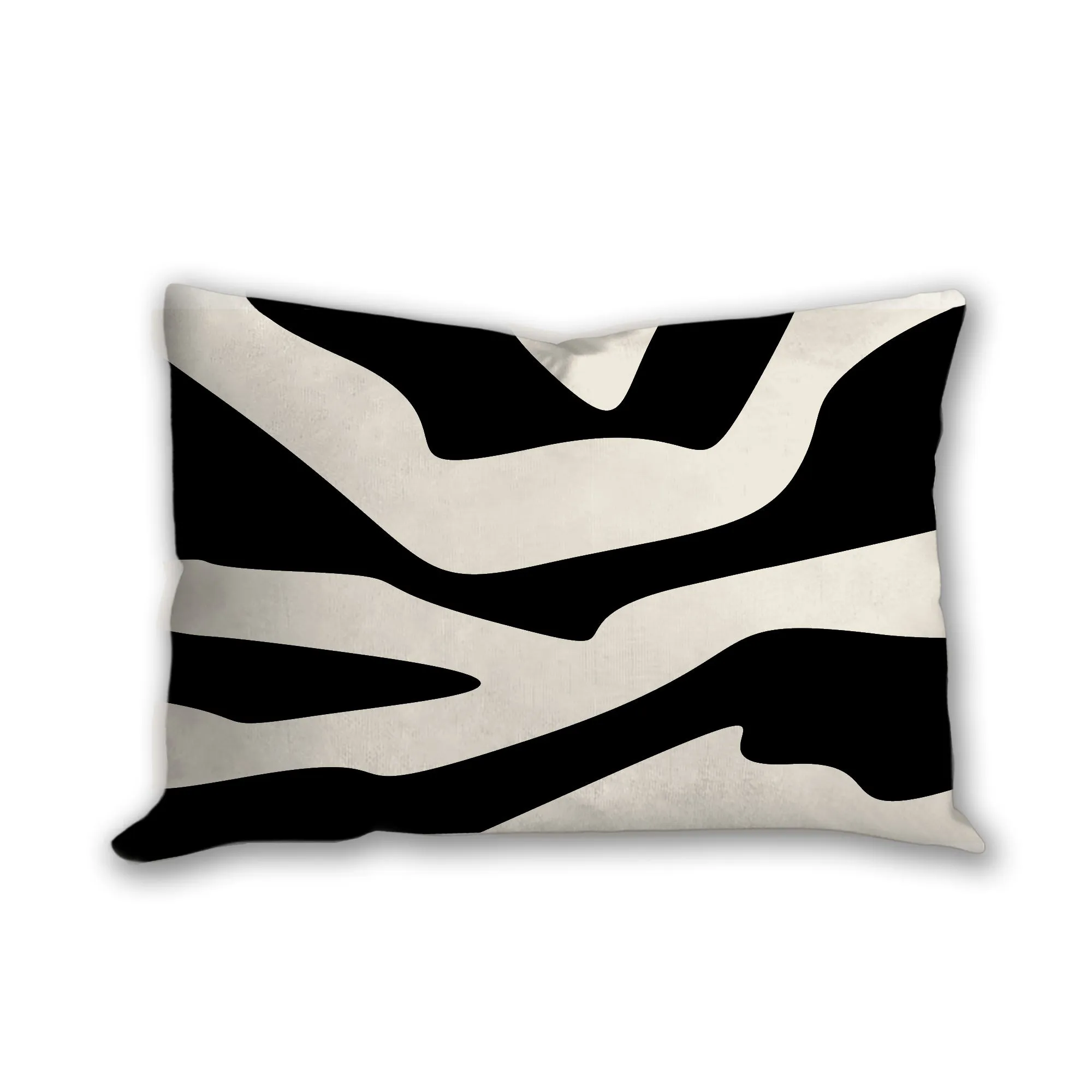 Black and White organic shapes pillow