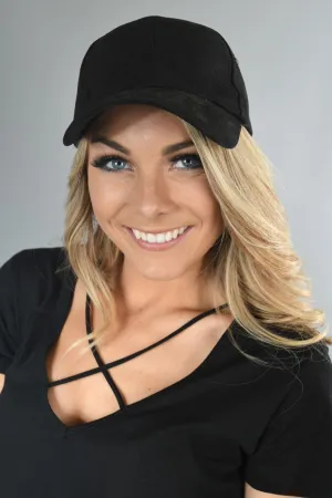 Black Suede Baseball Cap
