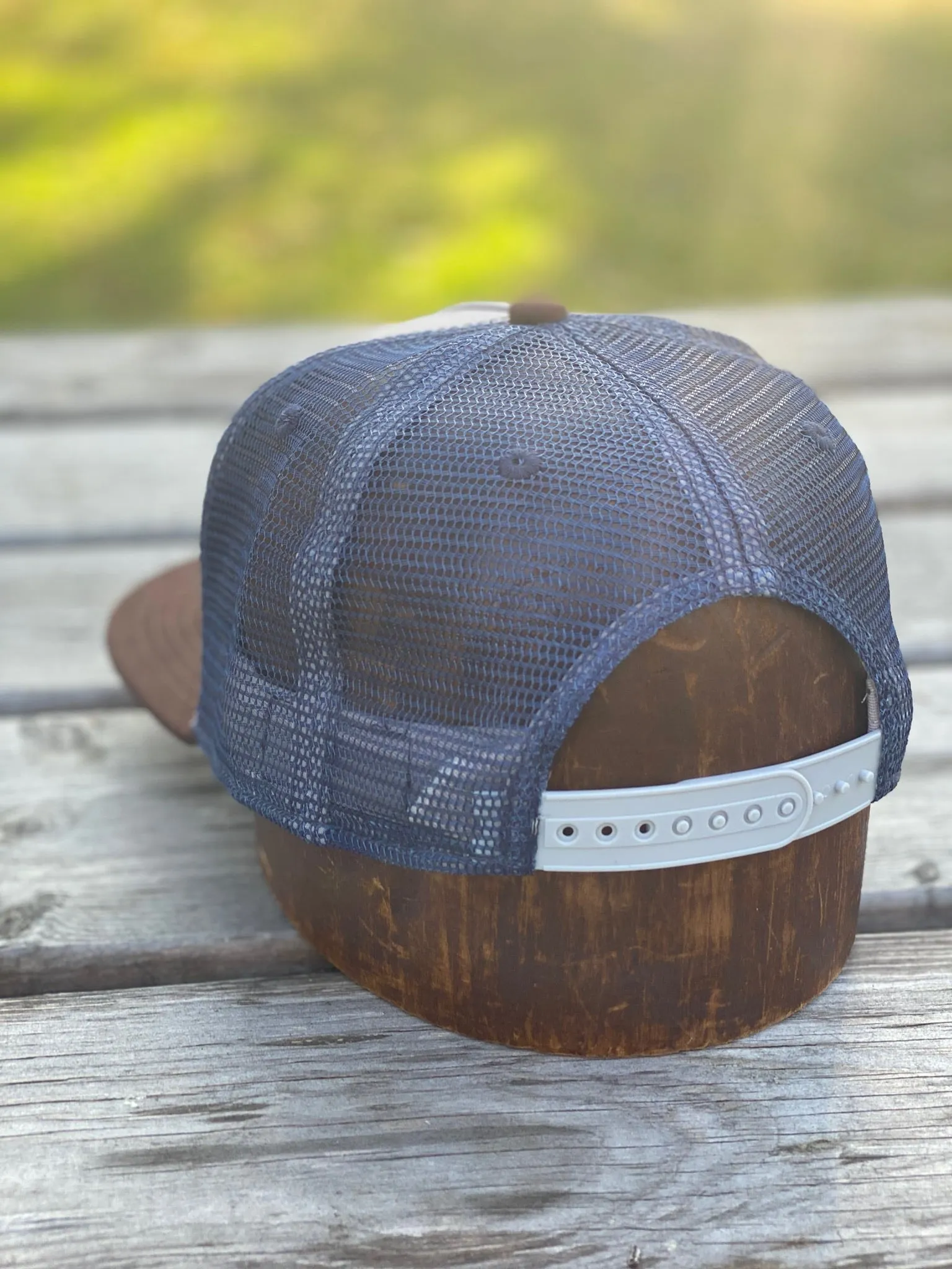 BLUE WITH BROWN SUEDE TRUCKER