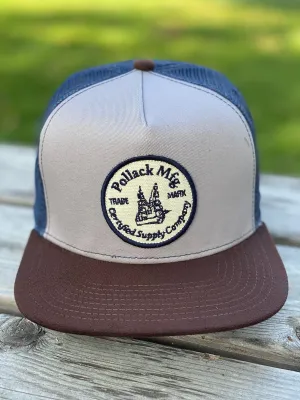 BLUE WITH BROWN SUEDE TRUCKER