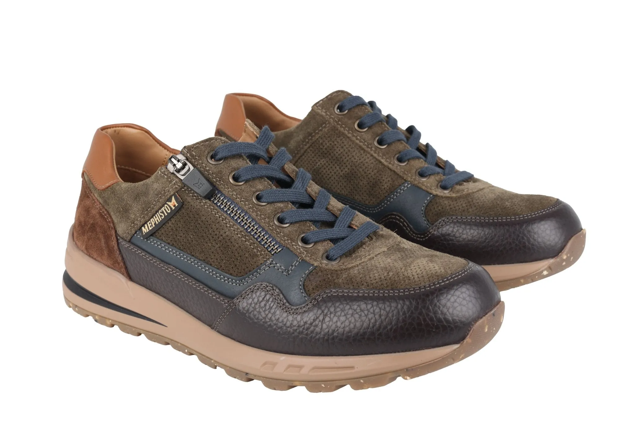 'Bradley' men's lace-up sneaker - green brown