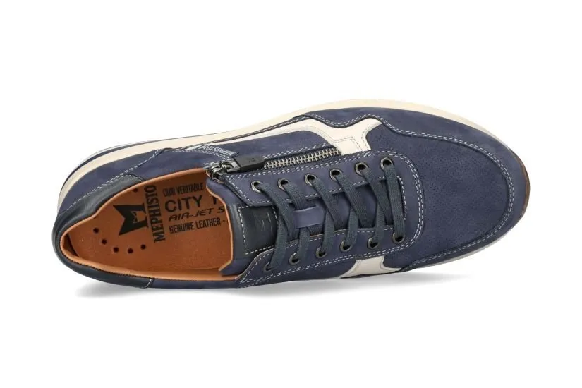 Bradley men's lace-zip sneaker - blue
