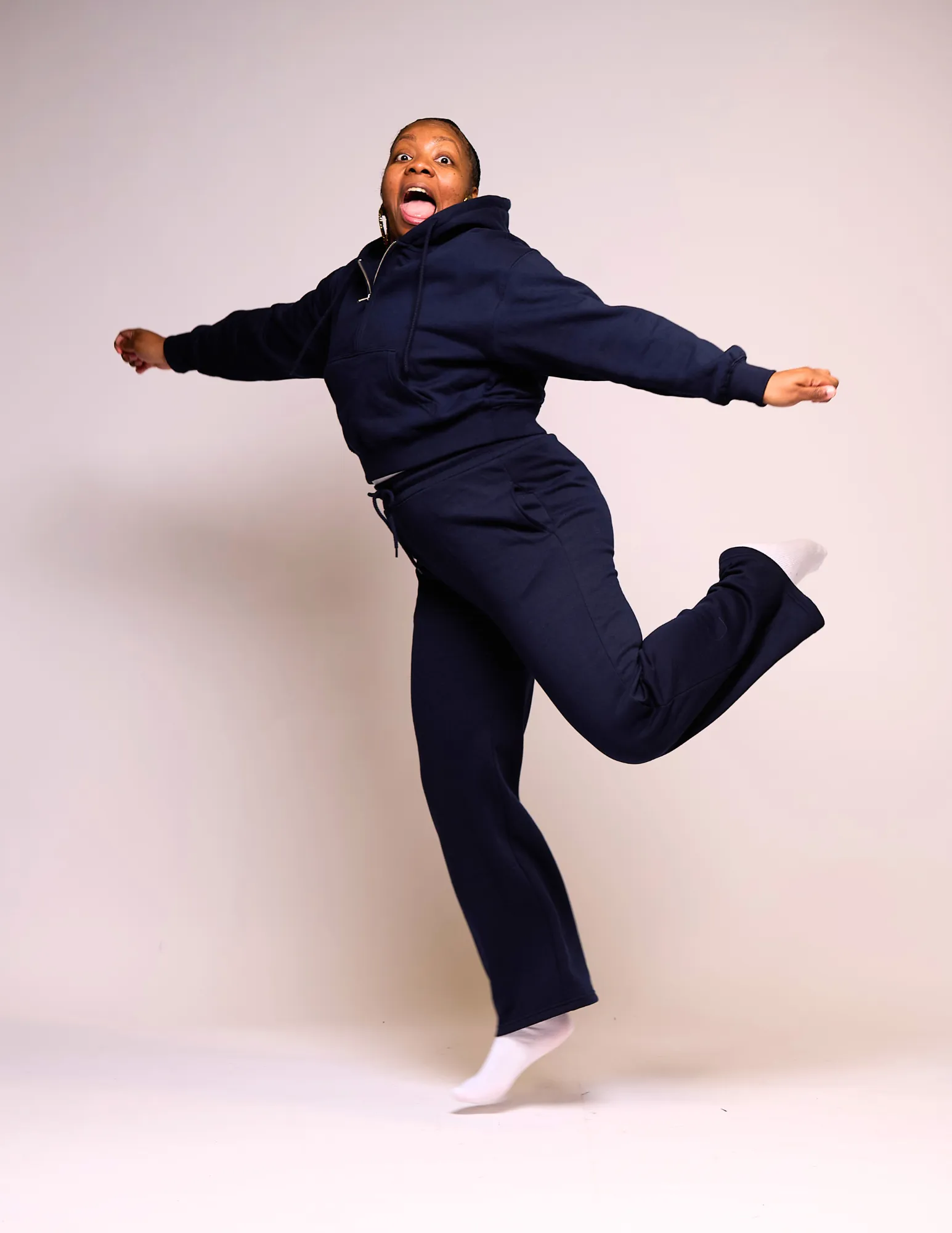 Butter Fleece Wide-Legged Pants | Navy
