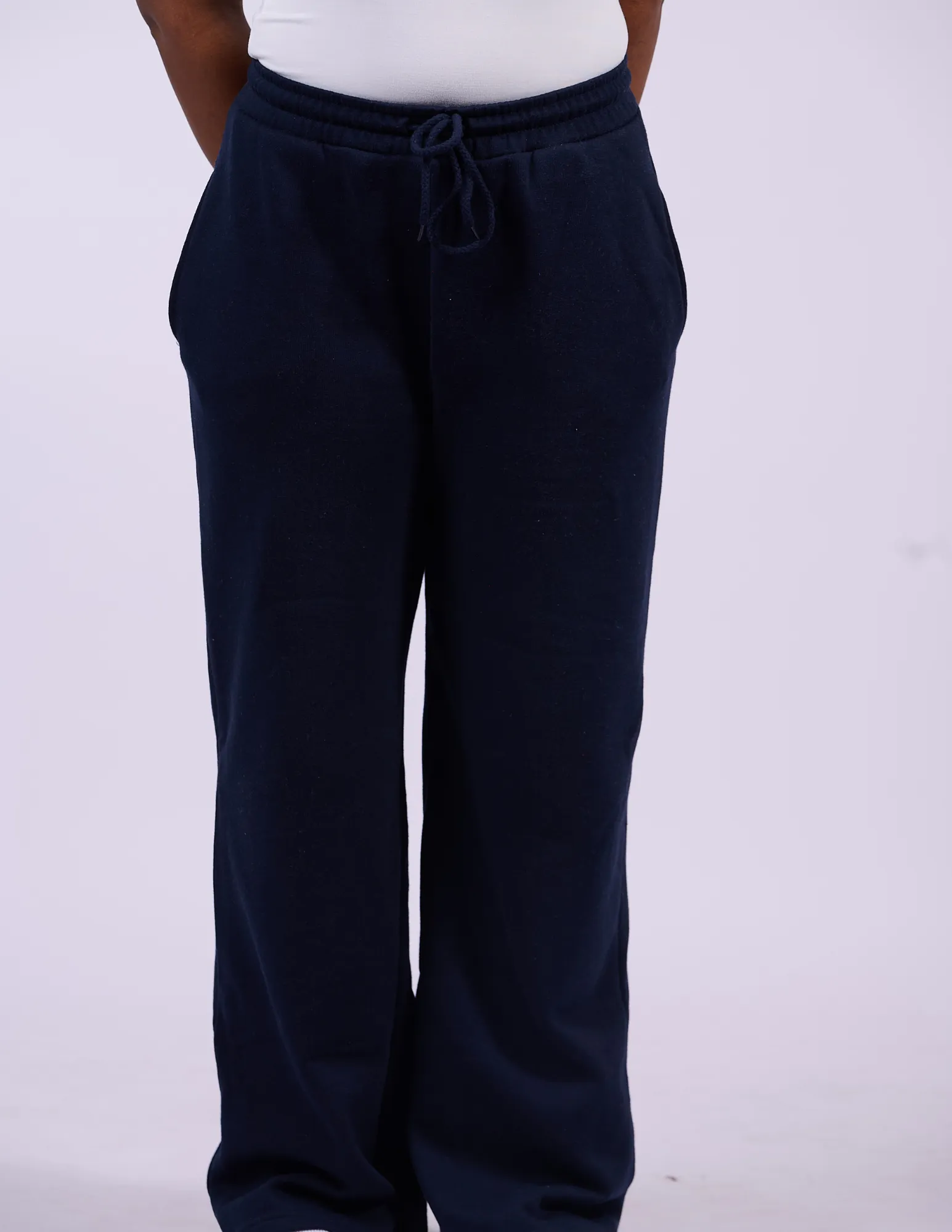 Butter Fleece Wide-Legged Pants | Navy