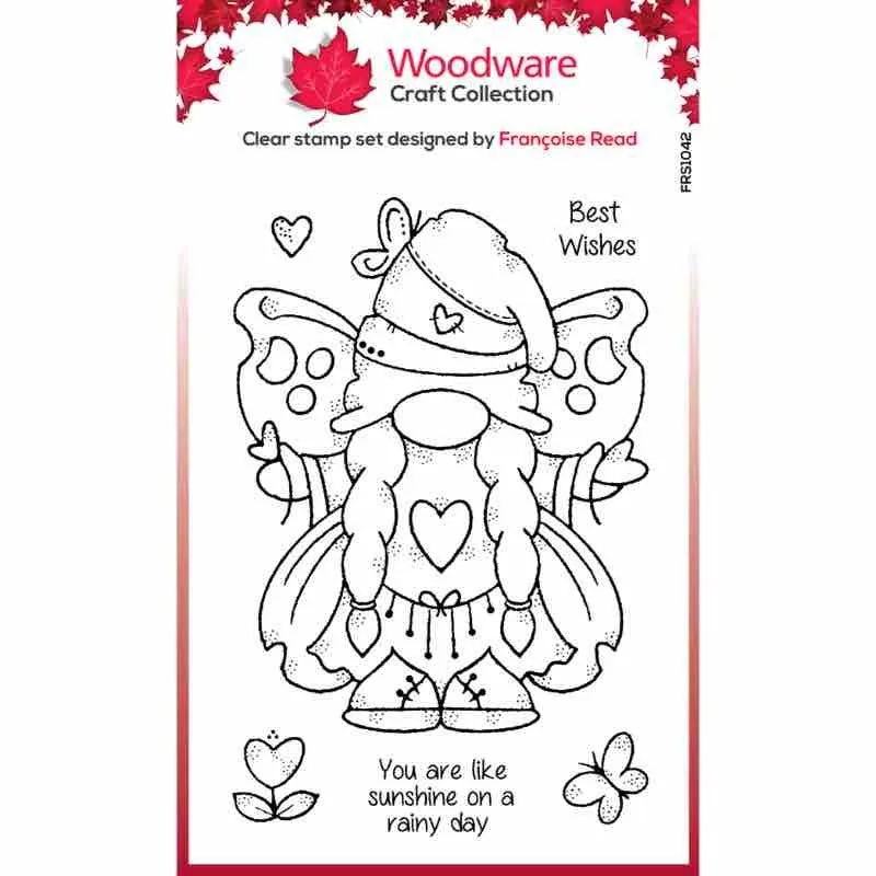 Butterfly Norma 4x6” Clear Stamp Set Woodware FRS1042