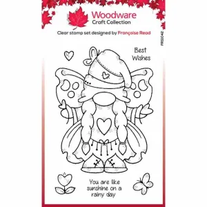 Butterfly Norma 4x6” Clear Stamp Set Woodware FRS1042