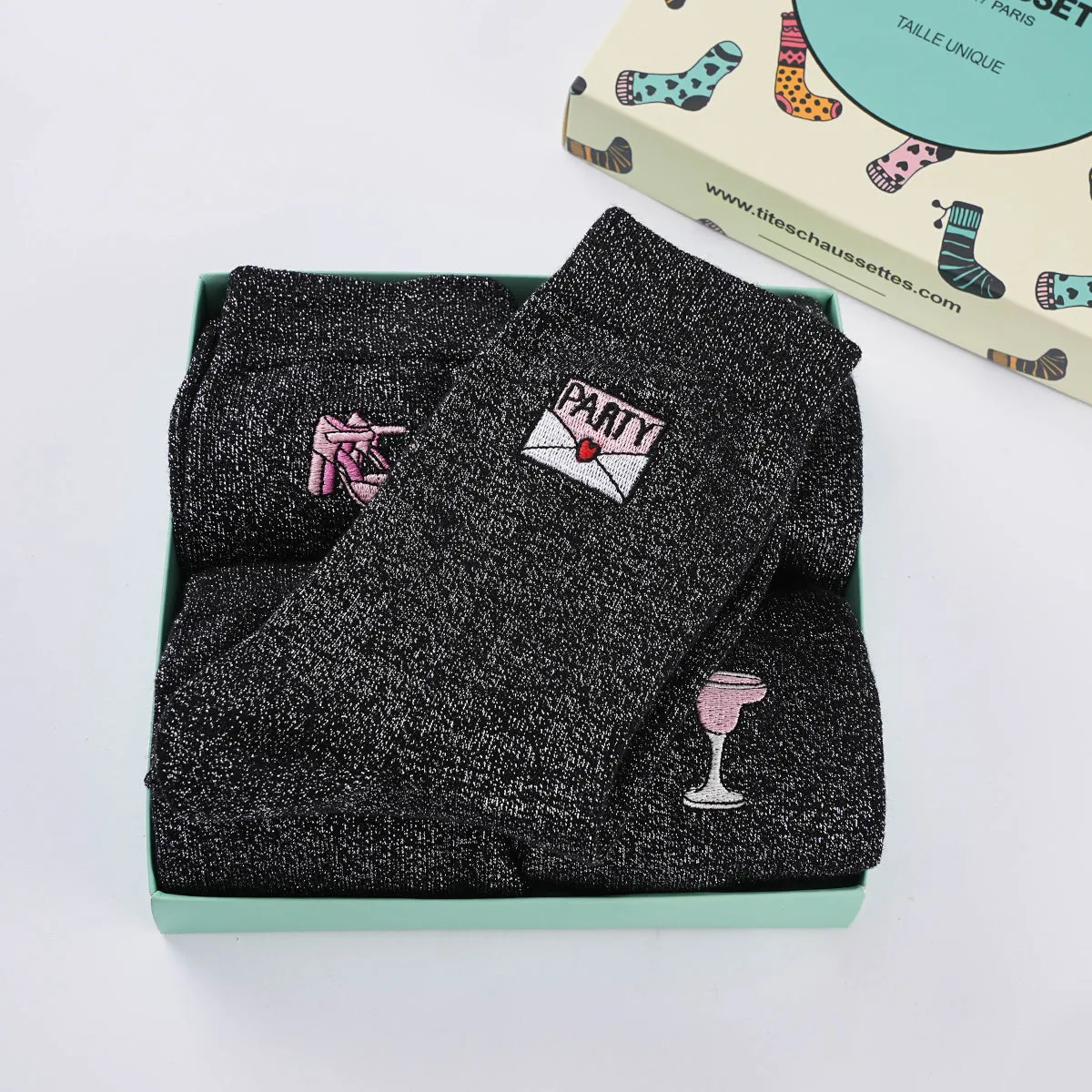 Chaussettes Hautes Party pailletées (Lotx5)