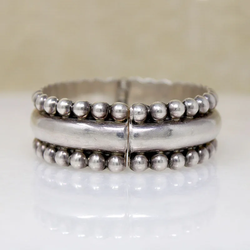 Chic Taxco Sterling Silver Clamper Bracelet