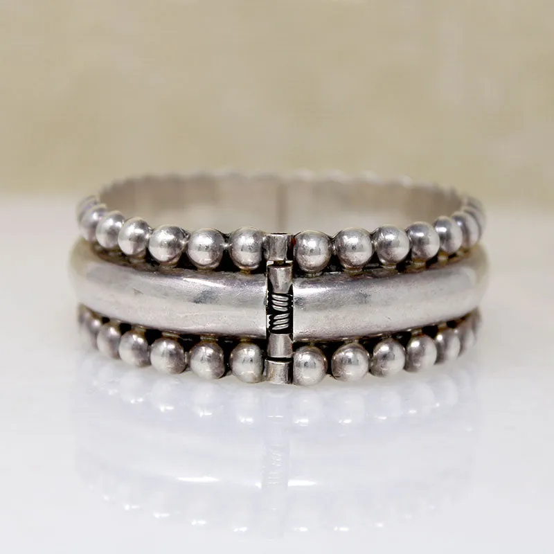Chic Taxco Sterling Silver Clamper Bracelet