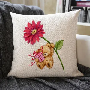 Christmas Themed Linen Pillowcase