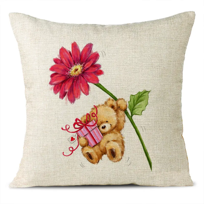 Christmas Themed Linen Pillowcase