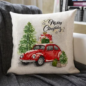 Christmas Themed Linen Pillowcase