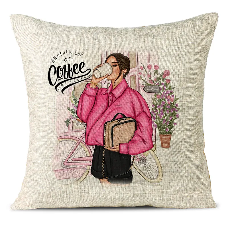 Coffee Time Linen Pillowcase