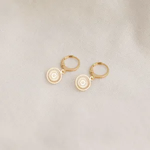 Coin Mandala Drop Earrings