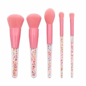 Confetti Poppy Pink Makeup 5 Pcs Makeup Brush Set