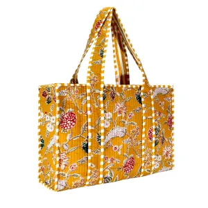 Cotton Block Print Tote Bag- Small & Large