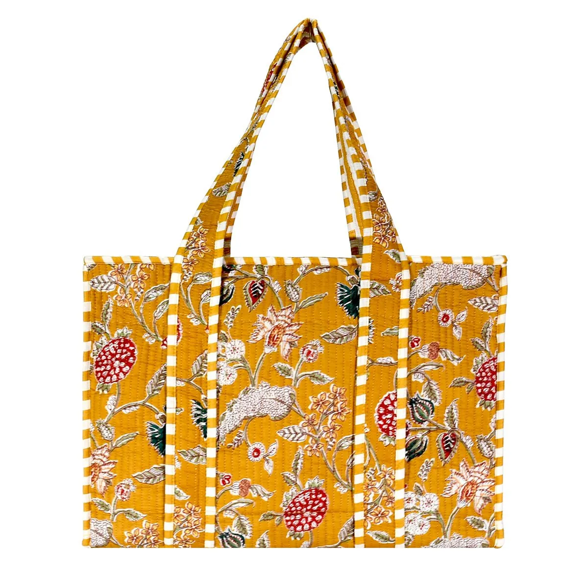 Cotton Block Print Tote Bag- Small & Large