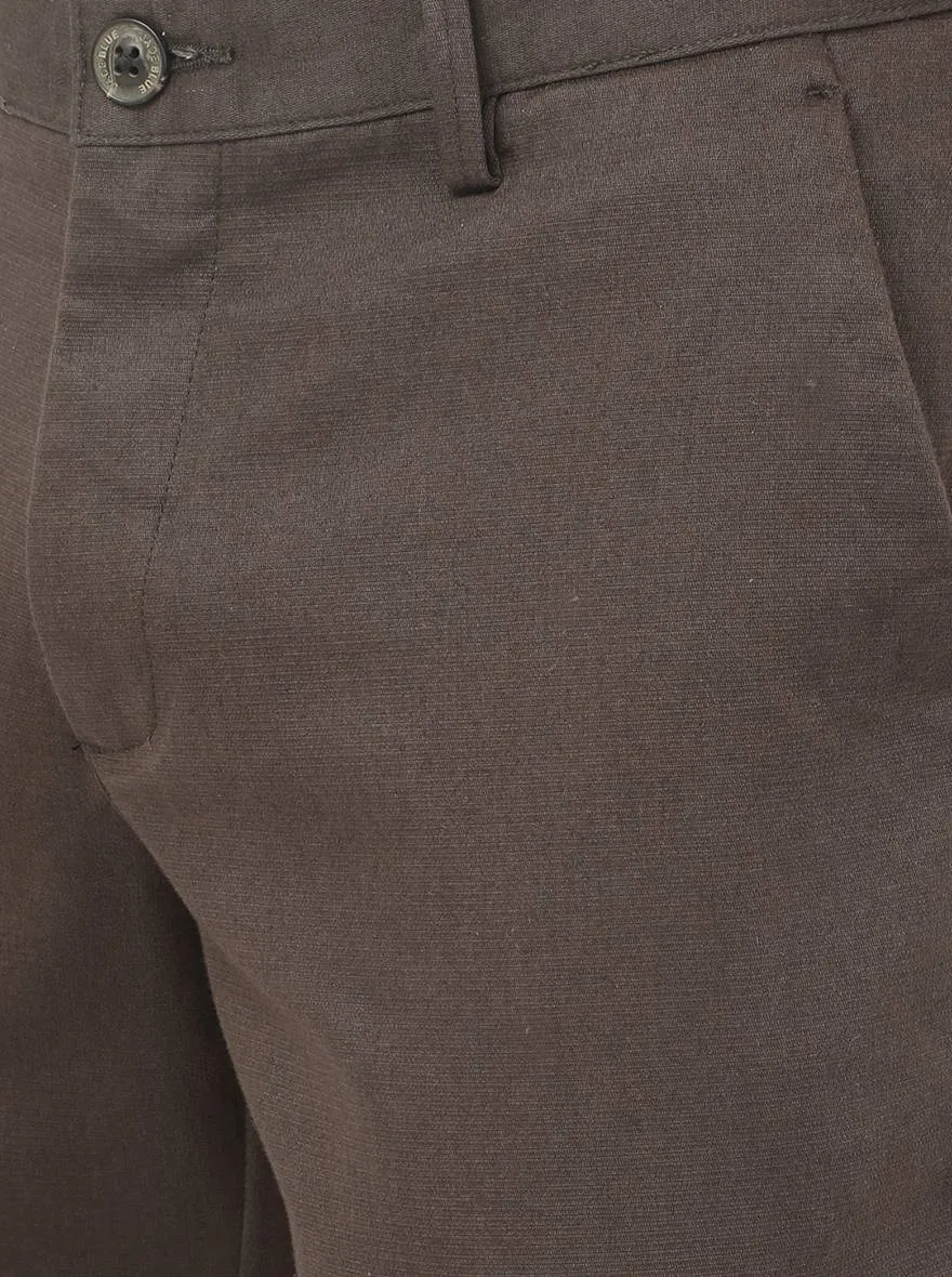 Dark Grey Solid Uno Fit Casual Trouser | JadeBlue