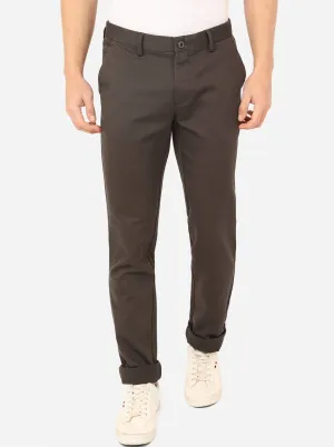 Dark Grey Solid Uno Fit Casual Trouser | JadeBlue