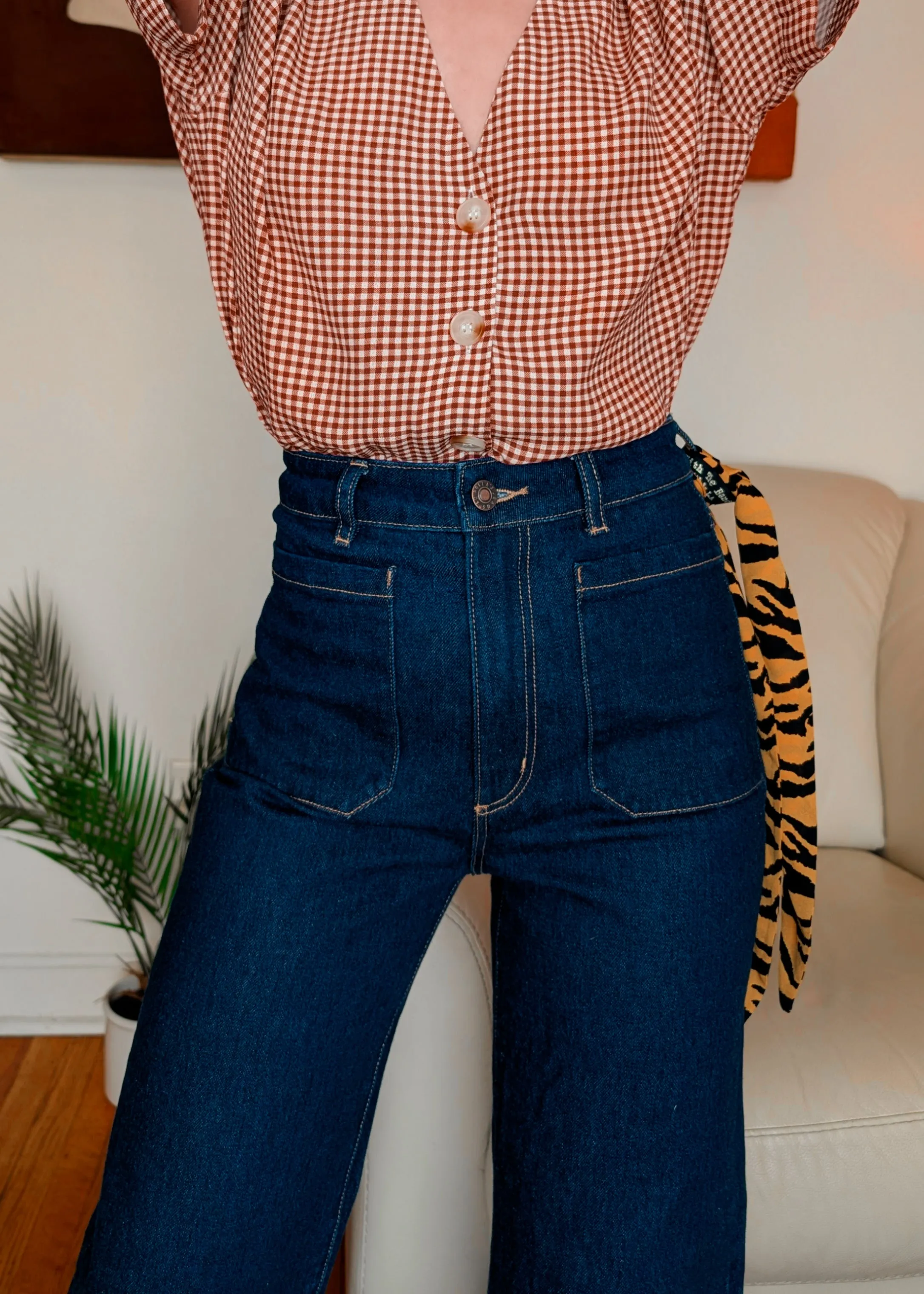 Dark Rinse True Blue Denim Sailor Jean <br> <i> ankle length </i>