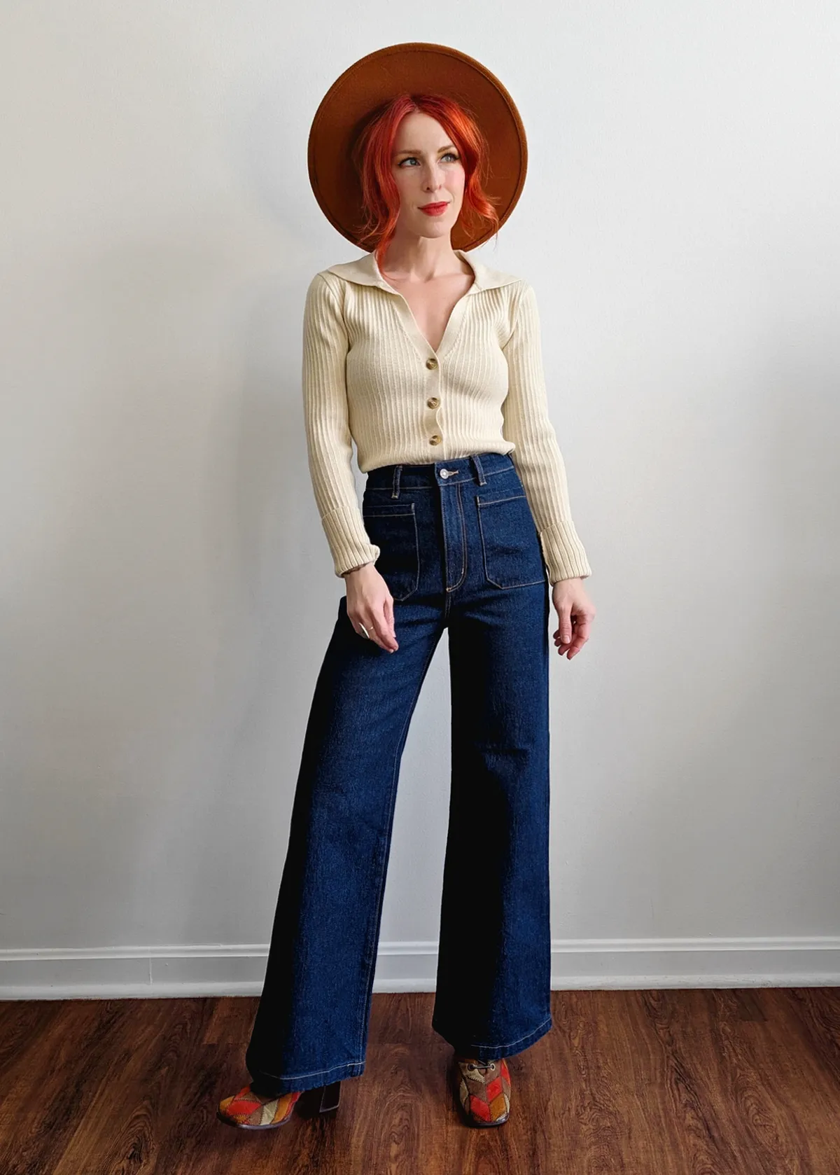 Dark Rinse True Blue Denim Sailor Jean <br> <i> ankle length </i>