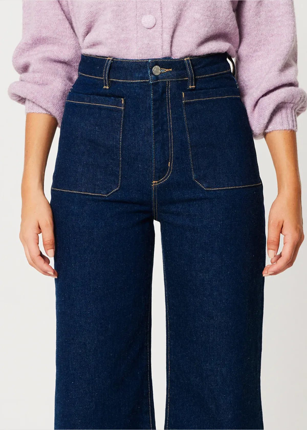 Dark Rinse True Blue Denim Sailor Jean <br> <i> ankle length </i>