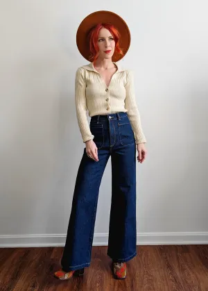 Dark Rinse True Blue Denim Sailor Jean <br> <i> ankle length </i>