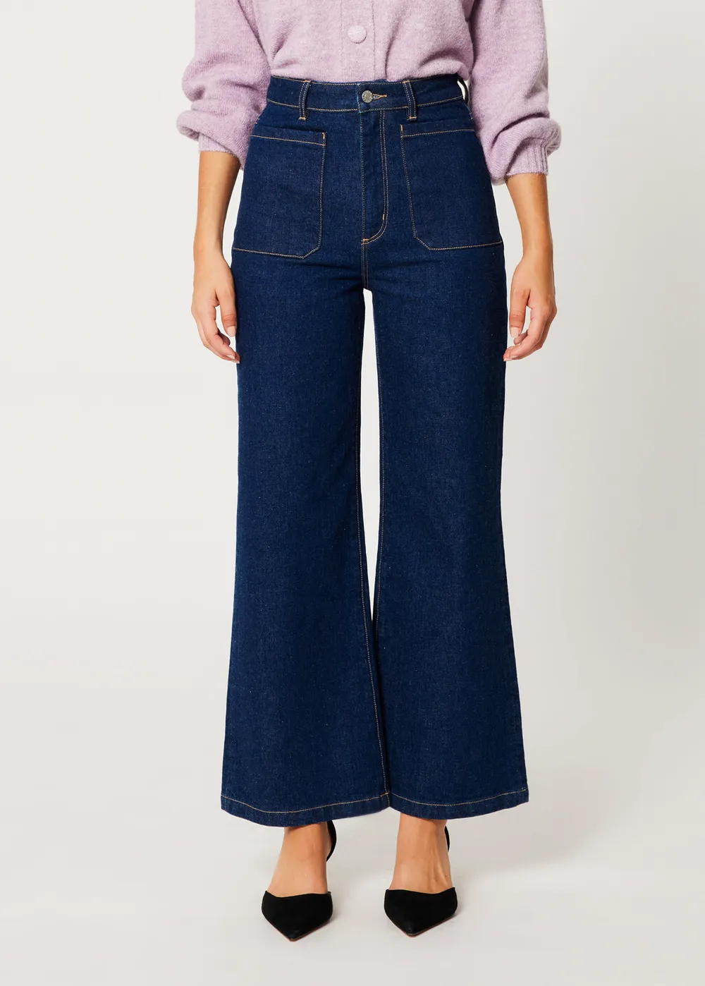 Dark Rinse True Blue Denim Sailor Jean <br> <i> ankle length </i>