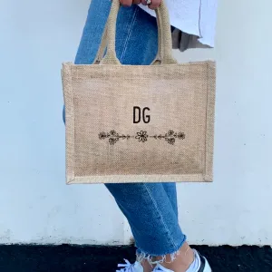 Delta Gamma Floral Burlap Sorority Tote Bag – Perfect for Greek Life and College