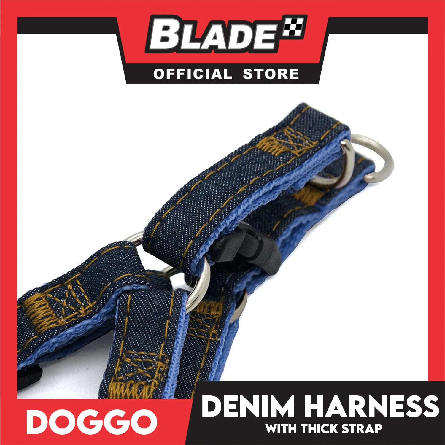 Doggo Denim Harness Small Size (Blue) Harness for Dog