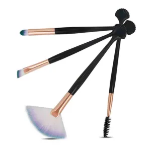Ebony Black-White 4 MakeUp Brush Set