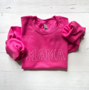 Embroidered Hot Pink Sweatshirt for Mom